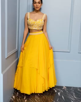 MANGO BUSTIER AND PANELLED SKIRT SET